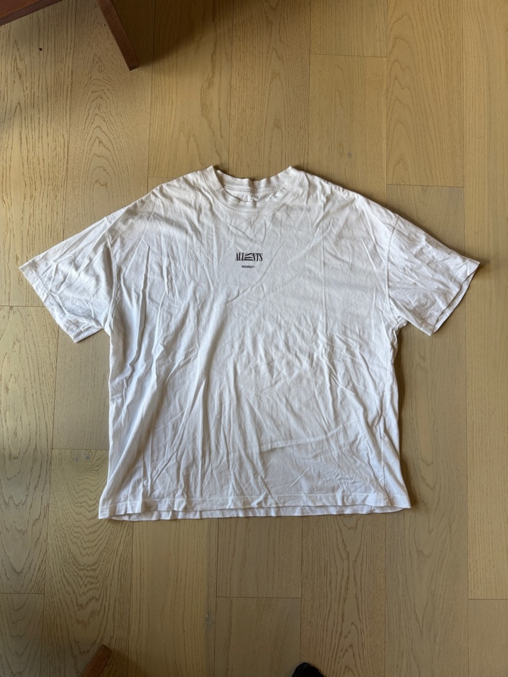 White Crew Neck Logo Tee